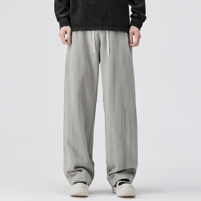 American retro trendy brand loose straight dirty sweatpants men's autumn new wide-leg elastic waist casual pants