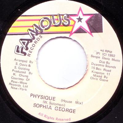 7inch Record SOPHIA GEORGE - Physique None Famous 1992 Jamaica Reggae, Ska & Dub