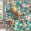 Sea Shell Starfish Style Shower Curtain 3D Printing Fabric Ocean Turtle Bathroom Curtains For Home Decoration Curtain With Hooks