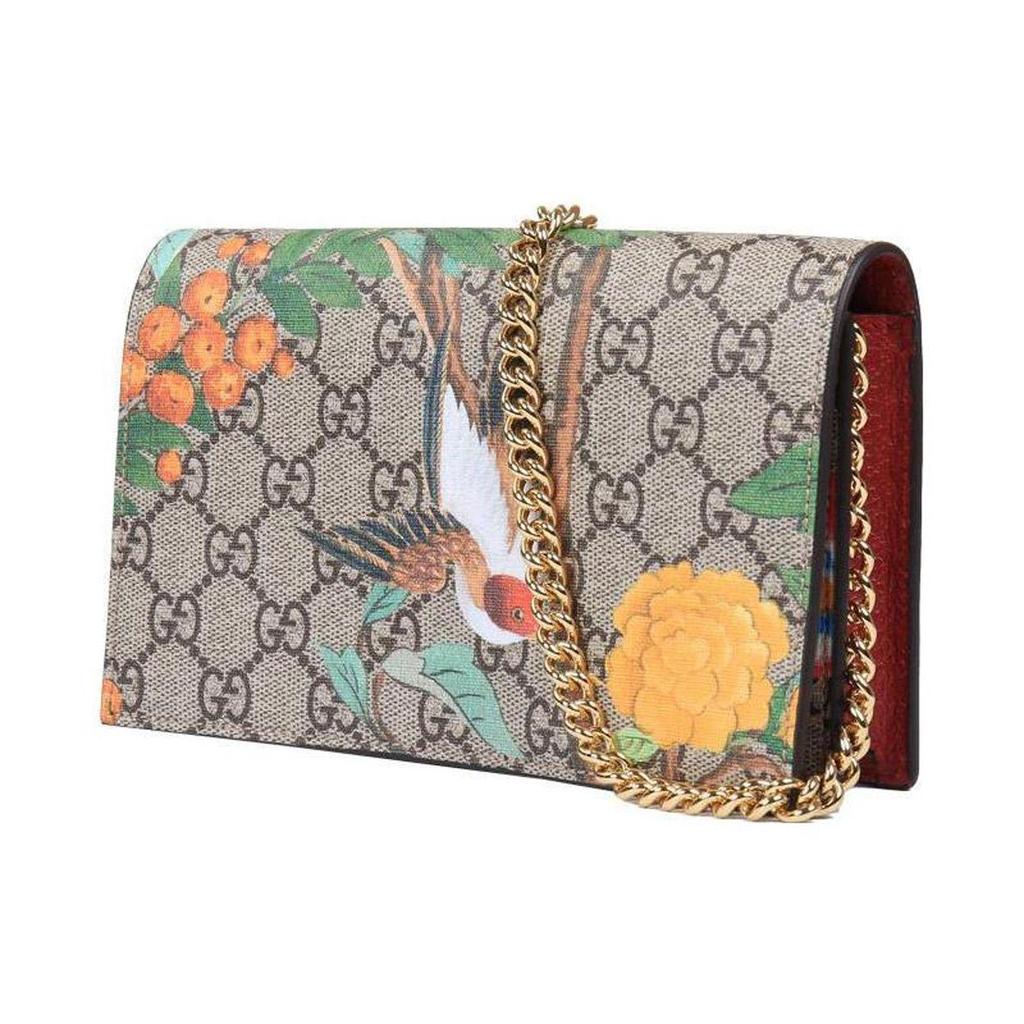Gucci Vintage LogoCanvas Women's Shoulder Bag Bird Floral Print Leather Crossbody Handbag for Daily Commute Party Shopping 424891-K0I2G-8691