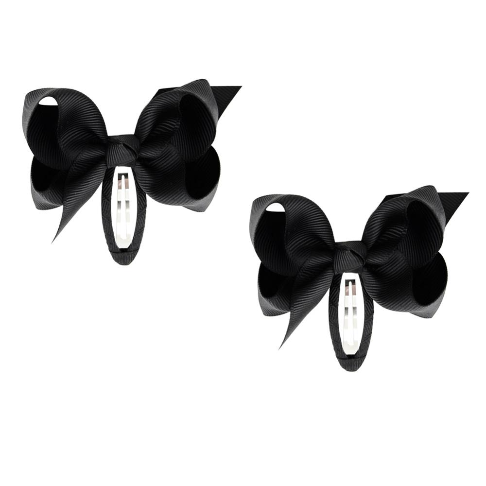 2Pcs/set 2.75 Inch Solid Bow Safety Hair Clips for Baby Girls Grosgrain Ribbon Hairpins Kids Hair Accessories Headwear