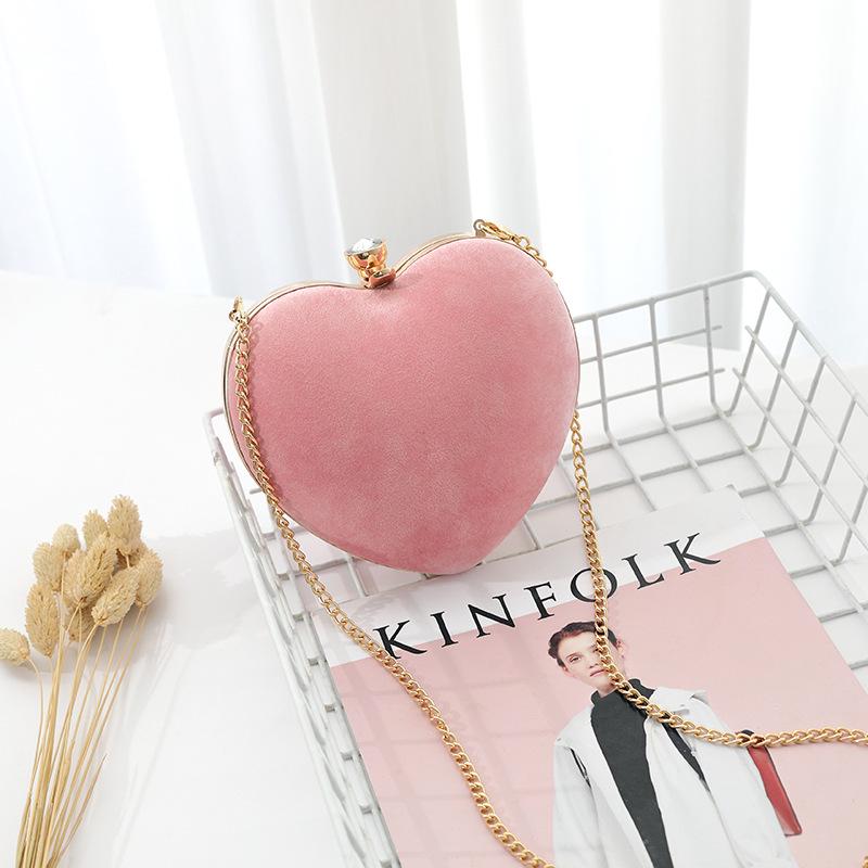 Bag Women's New Fashion Plush Heart-shaped Chain Small Bag Personalized Versatile Shoulder Messenger Bag