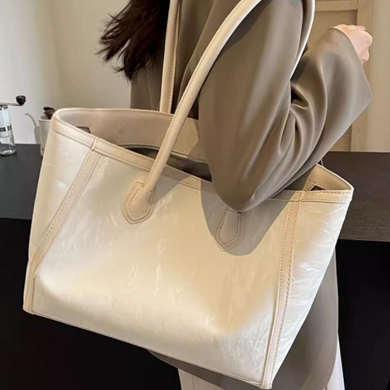 High-End Commuting Large Capacity Bag Women's College Student Class Bag Casual Versatile Shoulder Tote Bag