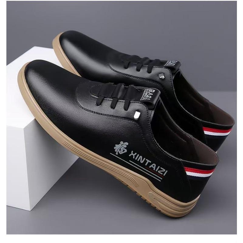 

Men s shoes new leather shoes business casual shoes men s trend fashion versatile casual shoes one pedal soft-soled Doudou shoes 39 чёрный