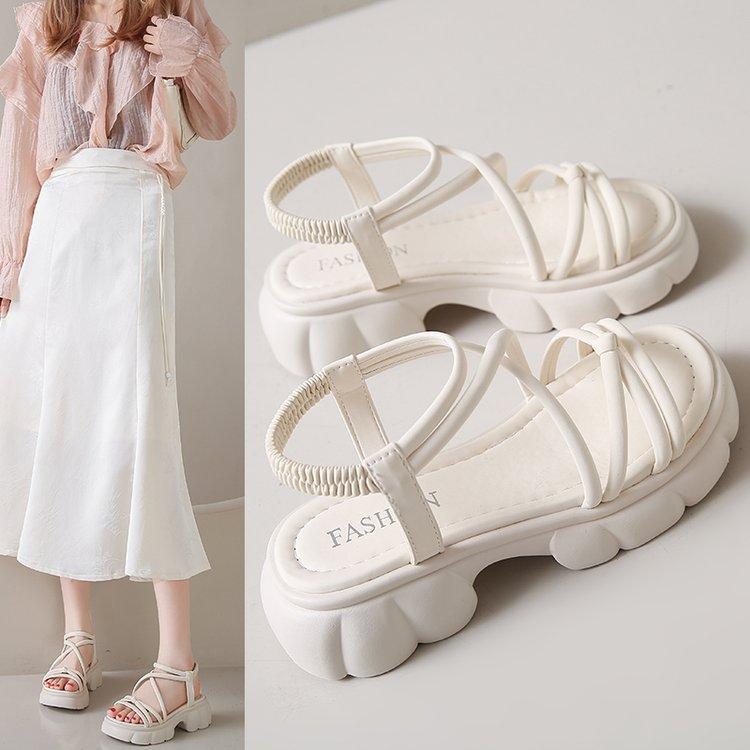 Sandals female summer new fairy style with skirt platform open-toed Roman sandals