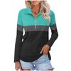 Women's Casual Versatile Fashion Trend Color Matching Zipper Long Sleeve