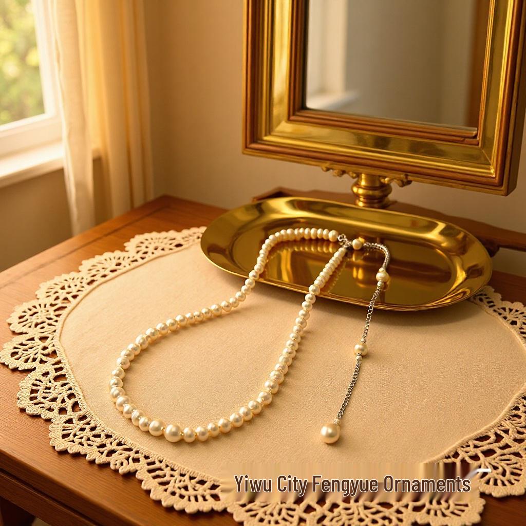 Alternate White Pearl and Crystal Bead Necklace with Diamond Ball Pendants and Green Phantom Quartz 925 Silver белый