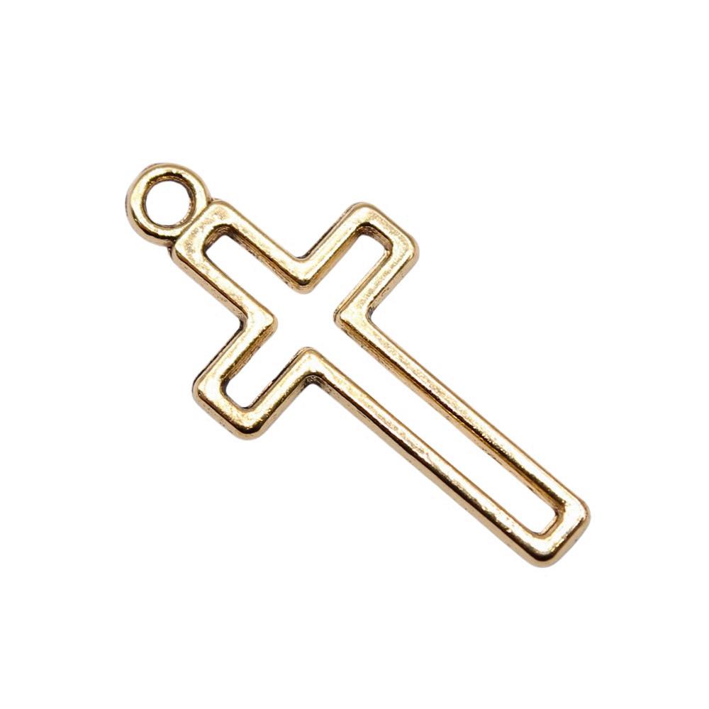 Vintage Cross Charms Multi Color Alloy Pendants For Religious Christian Jewelry