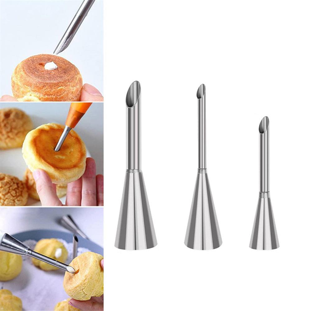 3PCS/Set Puff Tip Stainless Steel Puff Tip Decorating Tip Baking Tool Cake Tube Spray Kitchenware