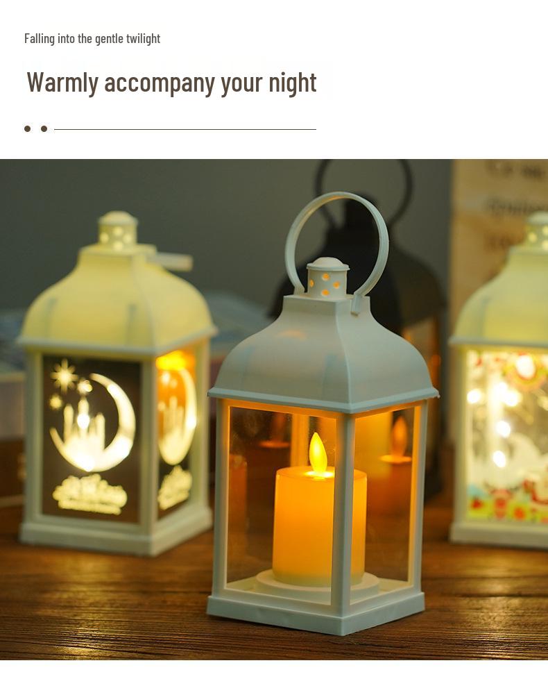 Retro Romantic LED Wind Lantern: Cross-border Candle Holder for Christmas, Halloween Night Light