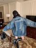 Women's American Retro Biker Denim Jacket - Ripped, Loose, BF Style for Spring/Autumn Hip Hop Vibe