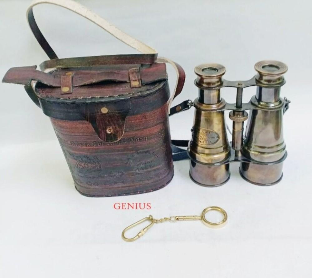 Vintage Fernglas Faltbares Monokular Teleskop Spektiv Massives Messing Antik-Finish