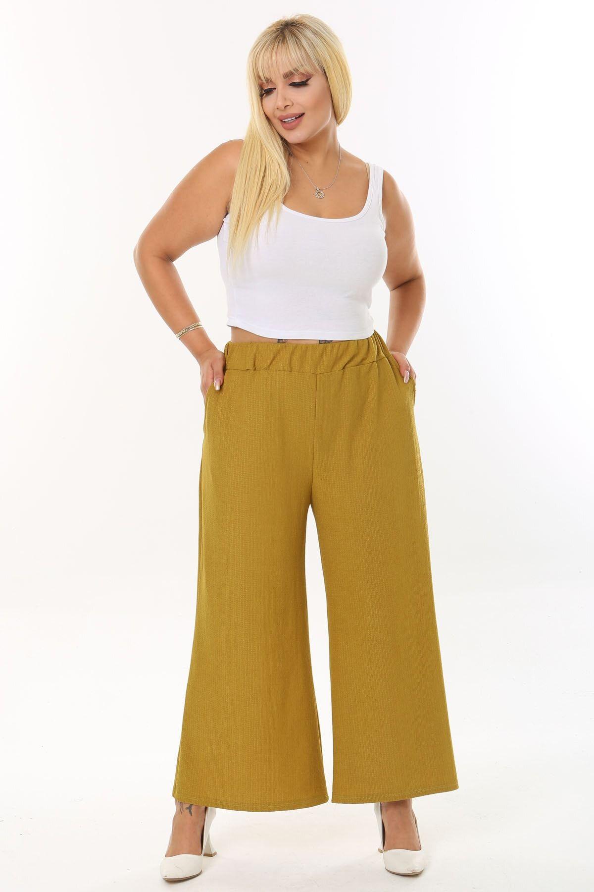 

Женские брюки больших размеров, оливково-зеленые широкие брюки из эластичной морщинистой ткани XL/2XL