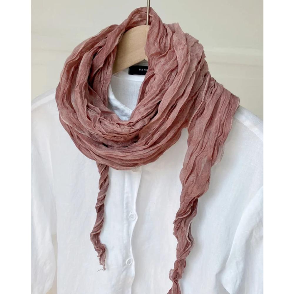 

Тонкий женский шарф Декор 2022 Осень Весна Хлопок Лен Однотонный Тай-дай Складной Однотонный Модный Длинный Шарф Женский