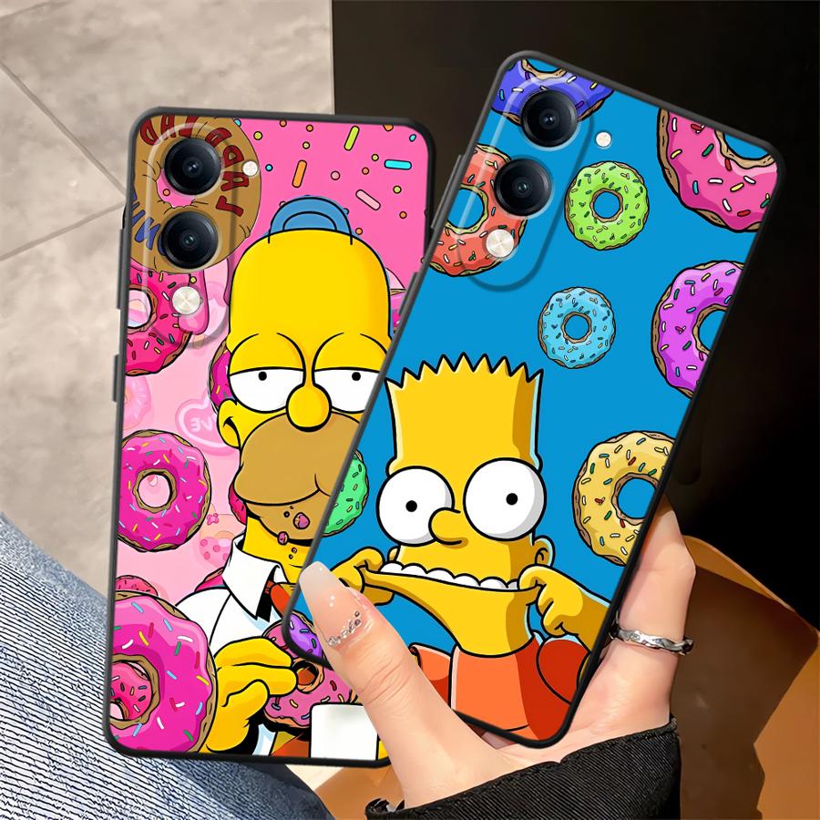 Phone Cover Case for Vivo Y19 Y02 Y11 Y27 Y30 Y20 Y21 Y12 Y15S Y31 Y36 Y33S Y35 Y16 Y17 Y22 S-simpsons Donut