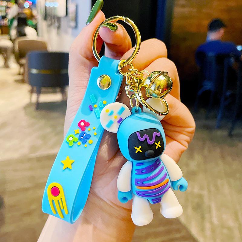 Adorables Porte-clés Ours Graffiti Créatifs et Colorés Parfaits Pour les Couples et les Cadeaux