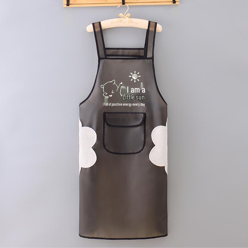 Waterproof Oil-Proof TPU Sleeveless Kitchen Apron with Multi-Pocket Storage, Simple and Stylish Design, Customizable.