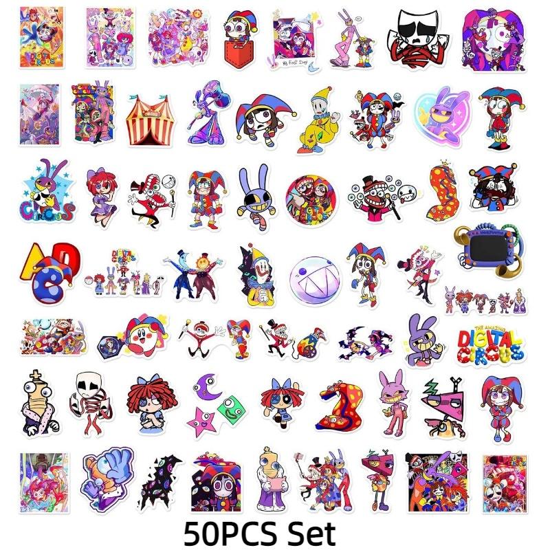 50 ks Úžasná sada samolepek Digitální cirkus Laptop Kufr Ruční účet Dekor
