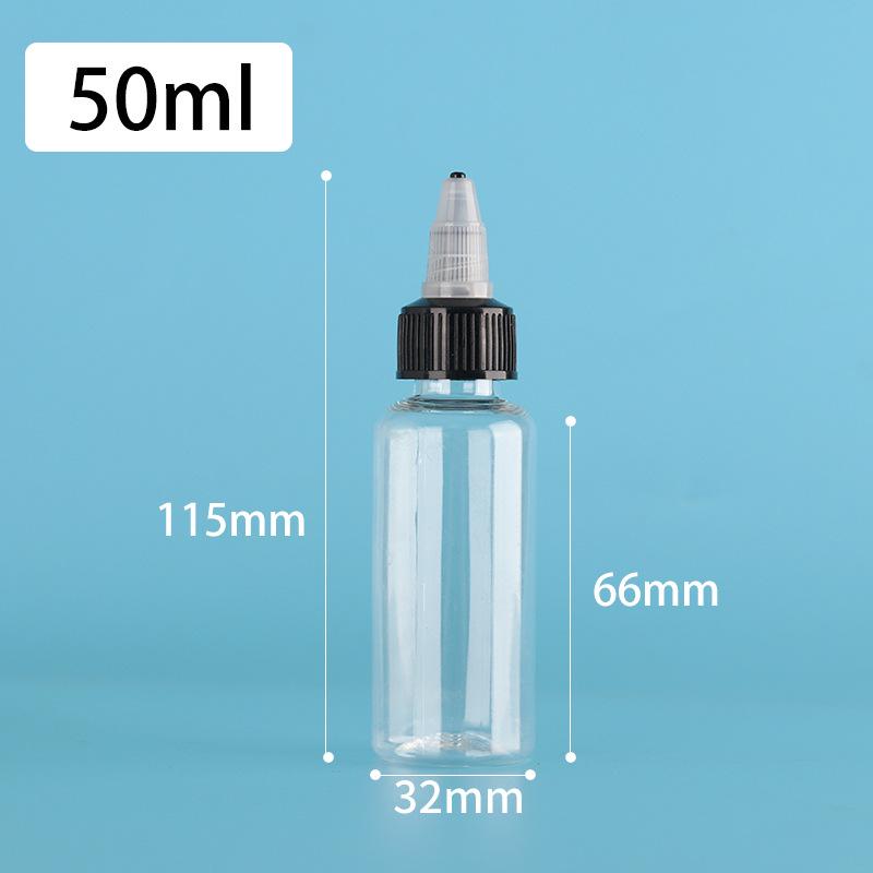 PET Jelly Bottle with Rotating Cap - Liquid Pigment Dropper, Refillable, Available in 60/80/100/200ml Sizes