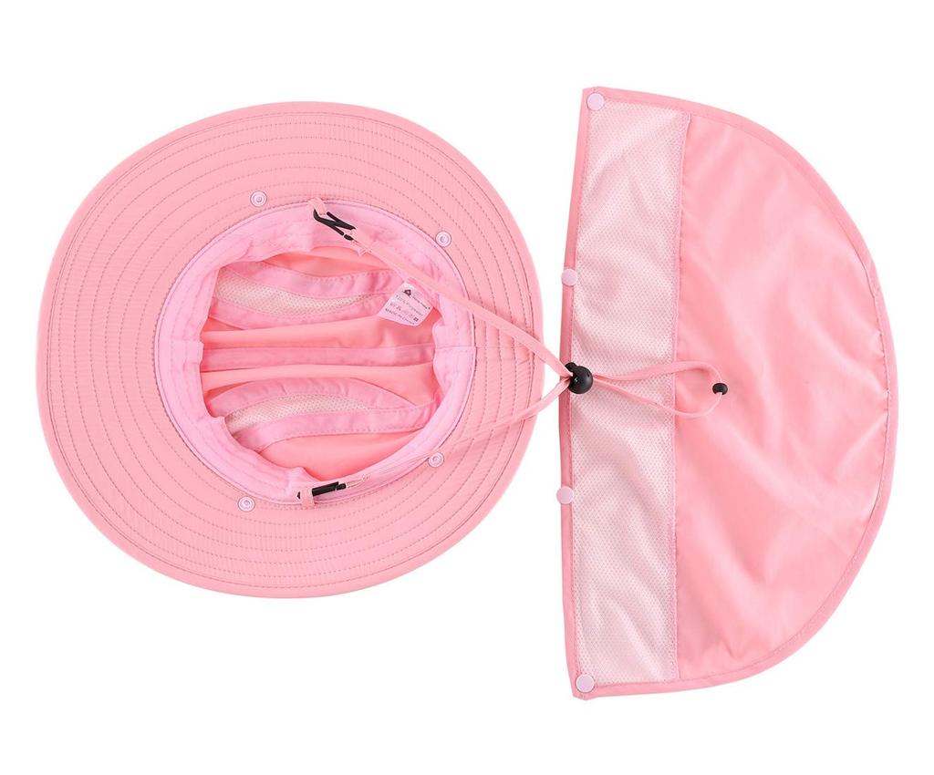 Cone Tail Kids Summer UPF Flap Cap Quick Drying Wide Brim Sun Hat UV Protection Safari Hat Kids Girls Fishing Hat Pink 50+