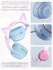 KKYOYRE Cat Ear Bluetooth Wireless Headphones with LED Wired and Wireless Rainbow Color Sparkling Japanese Instruction Manual Adjustable Soft Perfect