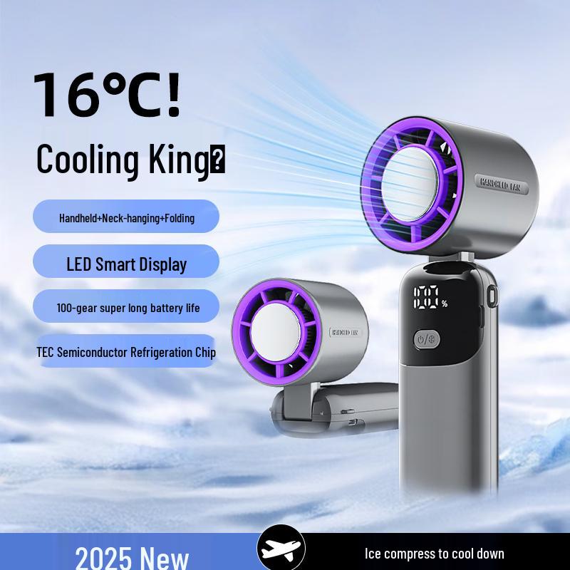 Portable Cooling Handheld Fan with Ice Compress
