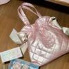 Flower Knows Bonnie Garden Limited Pink Satin Quilted Shoulder Bag