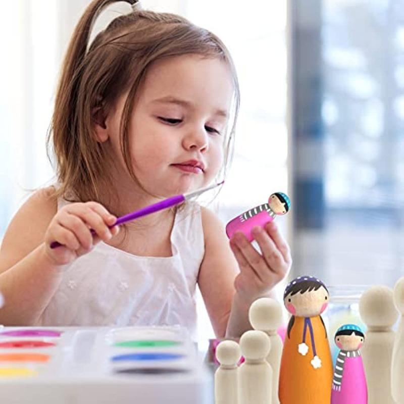 50 adet/kutu Boyalı Ahşap Şekil Ahşap Mandal Bebek 35-65mm Ahşap Dekoratif DIY Bebek Insanlar Sanat El Sanatları Ahşap Mandal Bebek