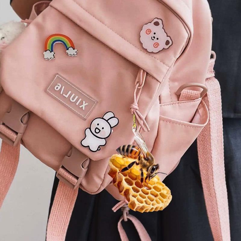 Bee Cartoon Lively Hive Acrylic Hanging Decoration Versatile Car Pendant And Item Gift