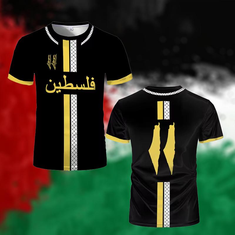 Palestine Football Jersey T Shirts Adult & Kids New Summer Digital Print Soccer Uniforms Casual Sports Palestinian Flag Gym Tops