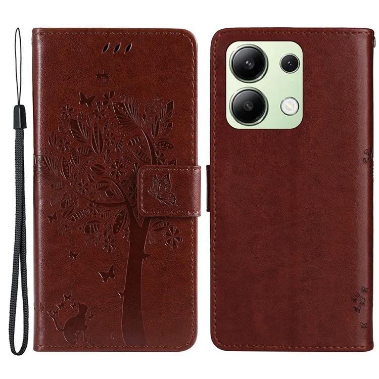 

KT Imprinting Flower Series-3 для Xiaomi Redmi Note 13 4G Чехол-кошелек для телефона с рисунком кошачьего дерева