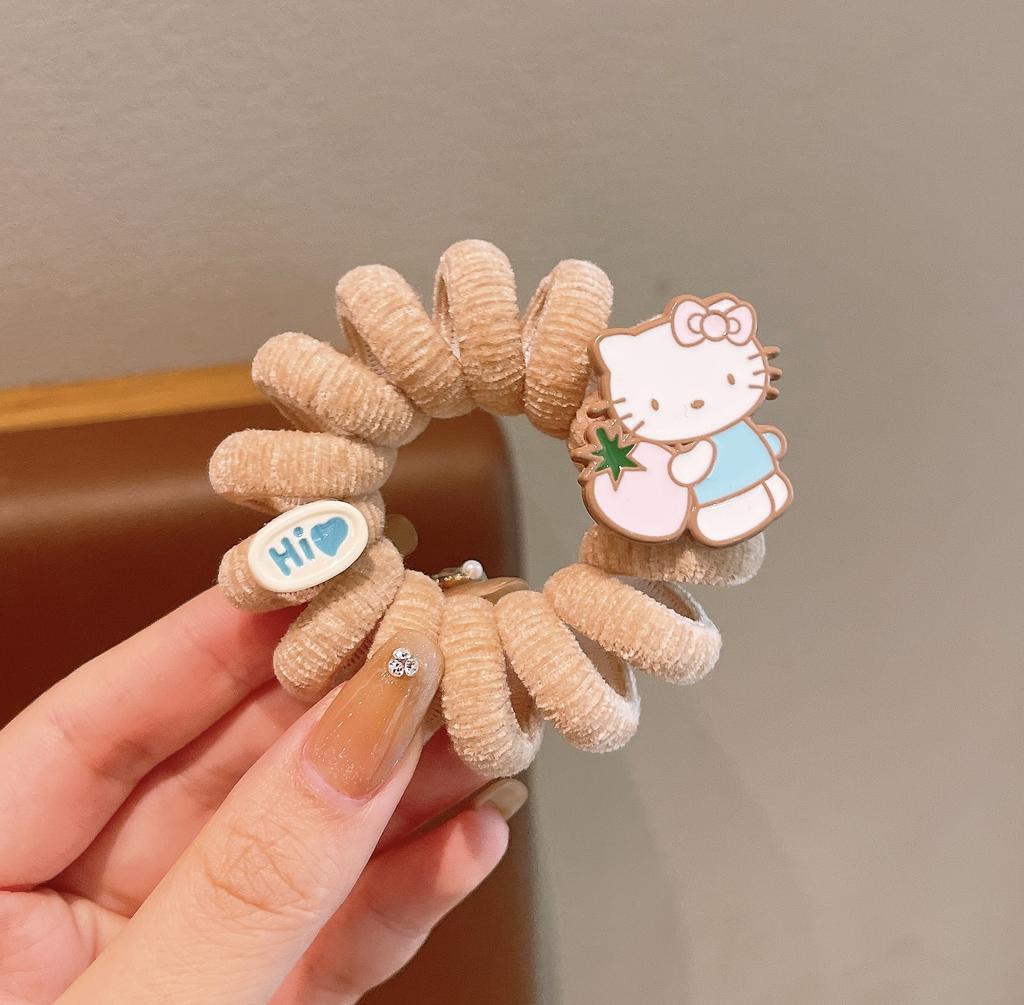 Cute Four-Leaf Clover Lucky Kitten Hair Band Funny Cartoon Expression Cat Hair Rope Girl Ball Head Versatile Headrope