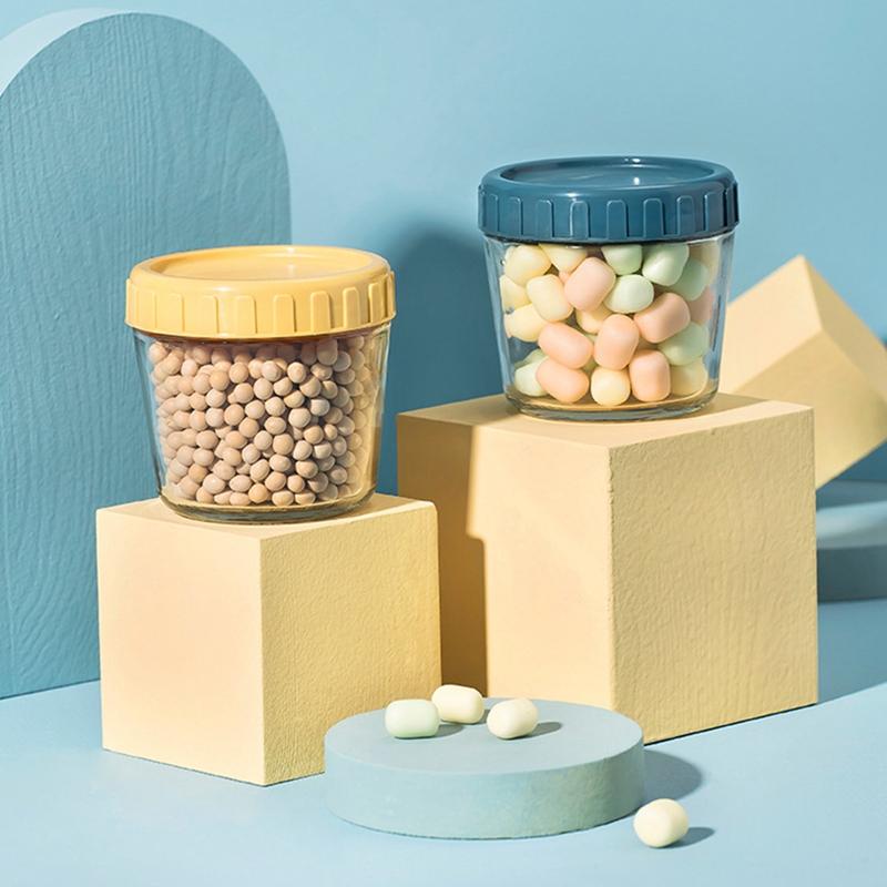 Borcan de Sticlă de Depozitare Recipient Sigilat pentru Depozitarea Alimentelor Gospodăresc Multifuncțional Cutii Mici pentru Ceai Cereale Depozitare Bomboane Bol pentru Salată Desert