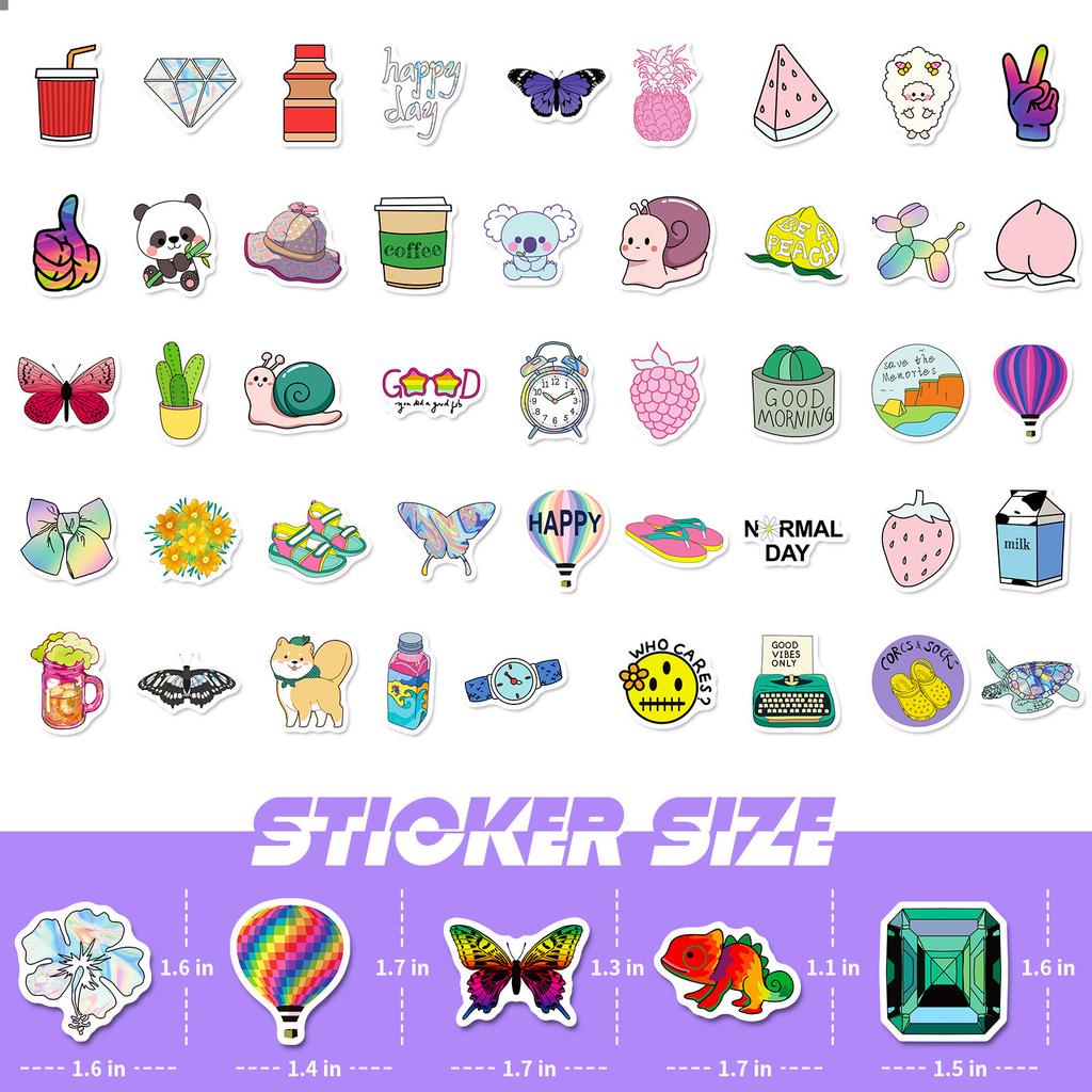 100 Small Size 4cm Small Fresh Graffiti Stickers Product New Stickers