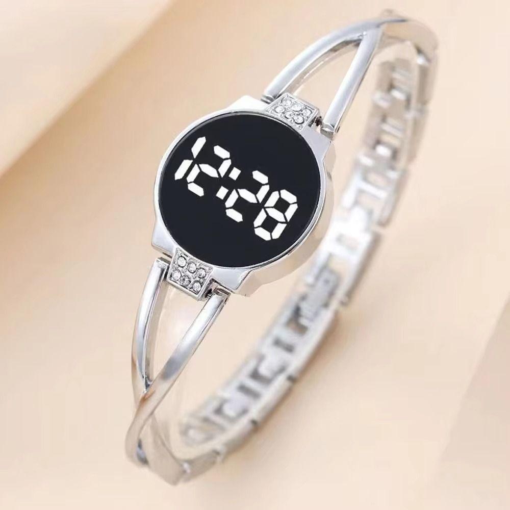 Metal Bracelet LED Watch Rhinestone Watch Fashion Wrist Watch Teen Girls