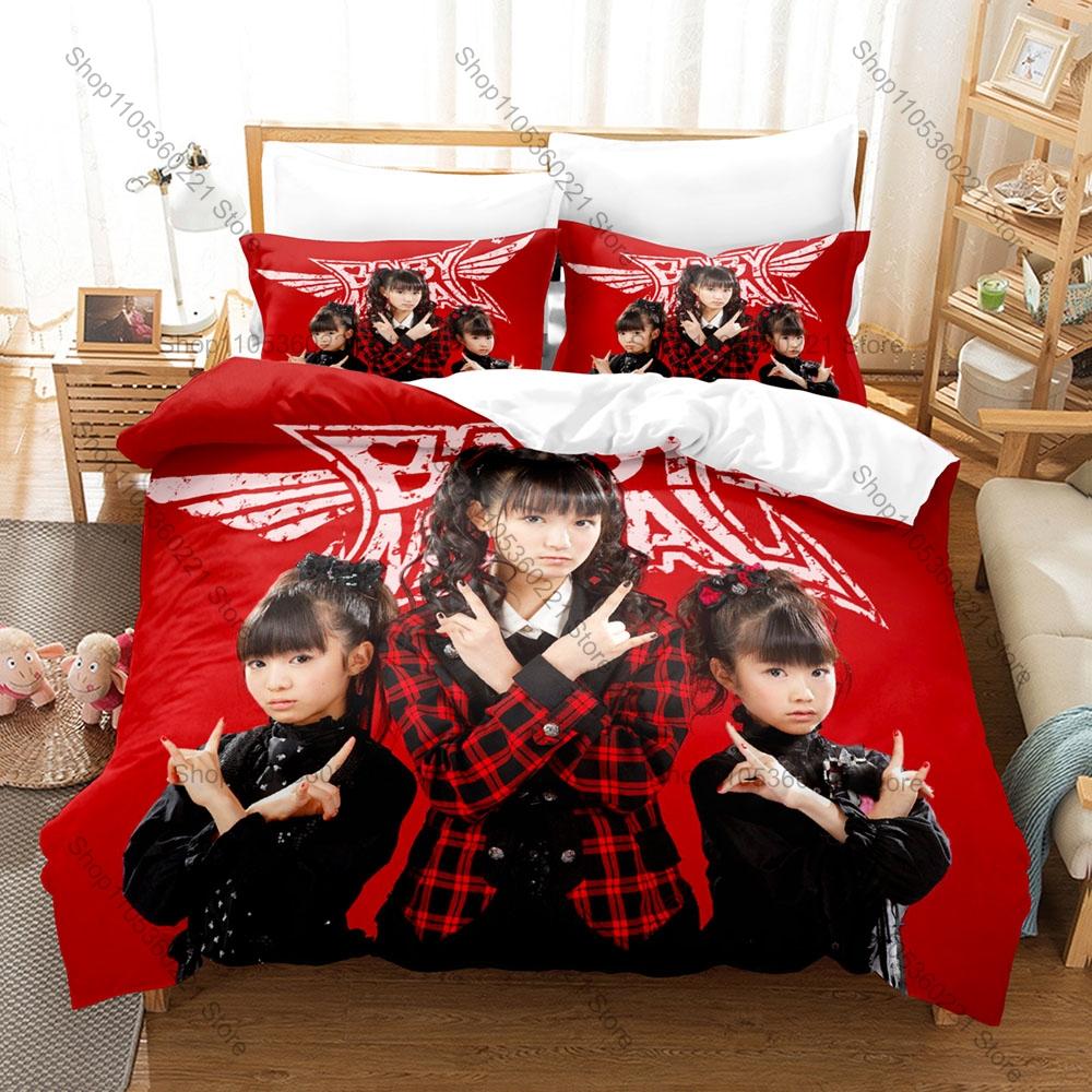 Personality Babymetal Band Printed Bedding Set New Soft Skin Friendly Duvet Cover Pillowcase Comfortable Bedroom Bed Linens Home