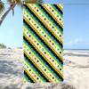 Colorful Heart Wave Print Beach Towel Retro Striped Heart Pattern Towel Soft Absorbent Quick Dry Beach Blanket for Kids