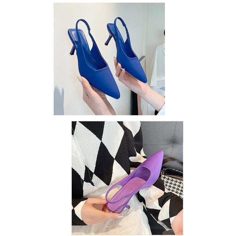 Women's Shoes High-heeled Sandals Bag Head Empty Rear Strap New Shallow Pointed Single Shoes Stiletto High Heels Women