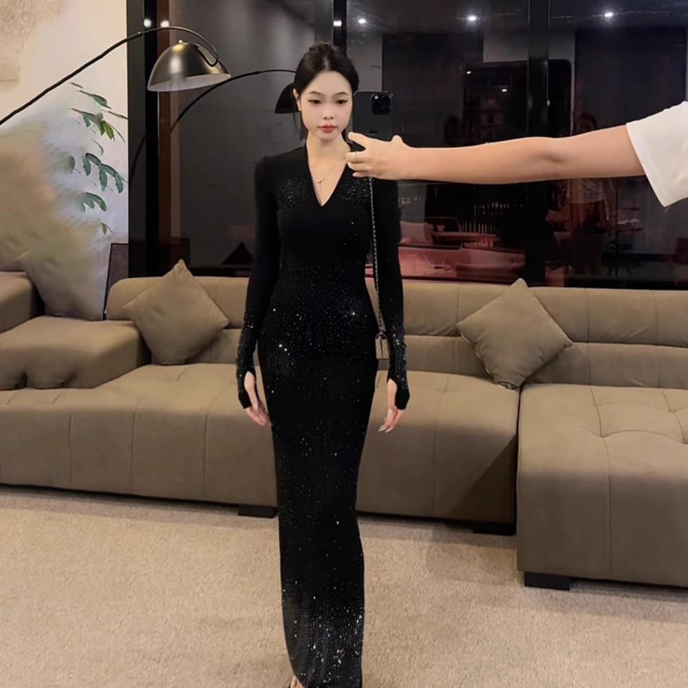 

2025 Французское Роскошное Платье для Женщин Плюс Сайз Высокого Класса L (for 105-120 kg) чёрный