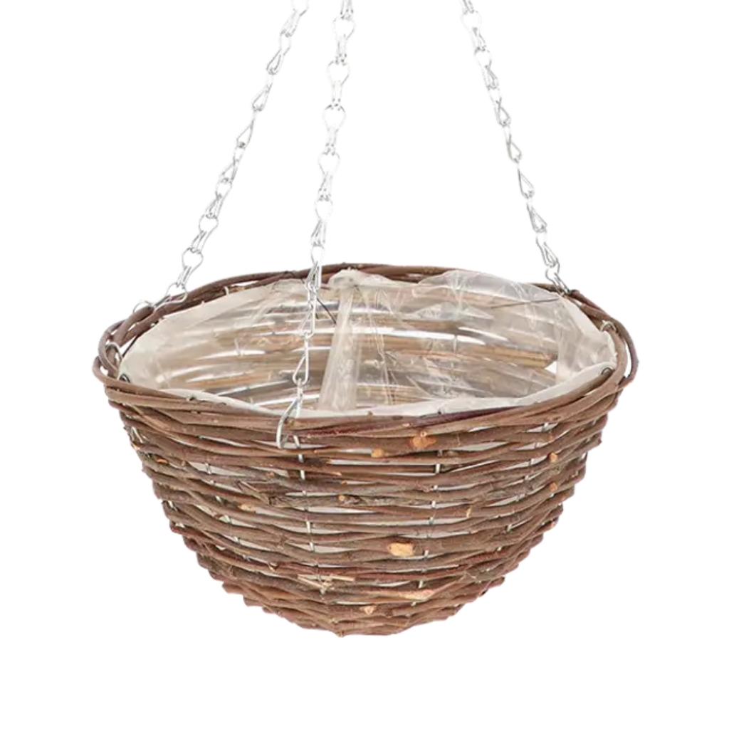 Hängender Blumenkorb aus Weide 25 cm
