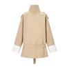 European and American Style, New Women's Clothing, Fashionable, Casual, Contrasting Color Cuffs Medium and Long Trench Coat Jacket