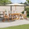 Vidaxl 5-Cz. Garden Furniture Set, Solid Acacia Wood and Textilene