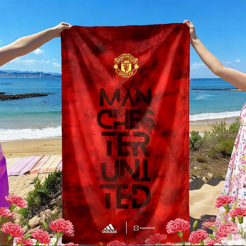 Football United F.C Print Beach Towel, Versatile Lightweight Absorbent Beach Towel for Pool Surf Yoga Bathroom, Perfect Birthday Holiday Gift