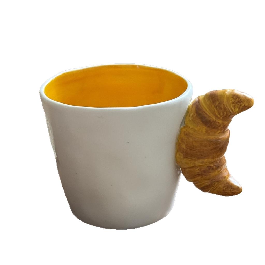 Kreative Cartoon Brot Keramiktassen Croissants Henkeltassen Keramik Wasserbecher Paartassen Geburtstagsgeschenke