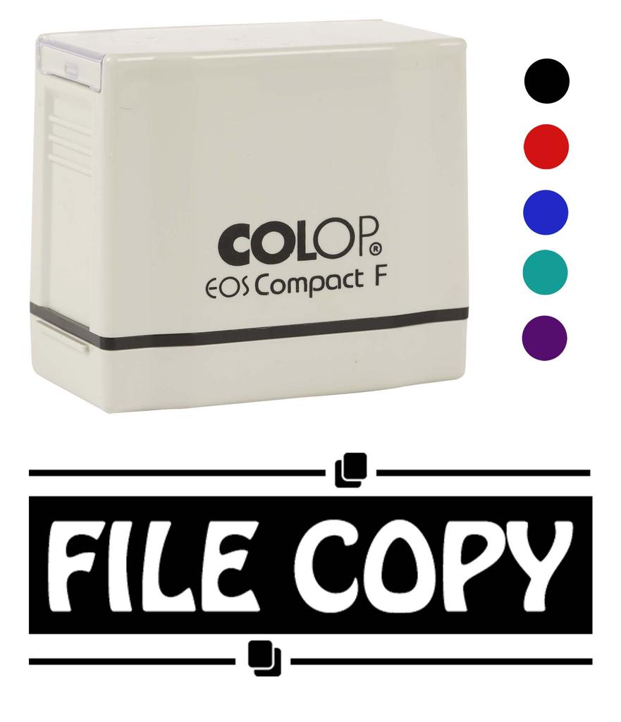 Printtoo File Copy Self Inking Rubber Stamp Pre-Inked Office Stamp- Home Office Business Stationery, 47 x 20 mm