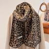 Wind retro leopard print imitation cashmere scarf women's autumn and winter new Spice Girl shawl thickened warm scarf