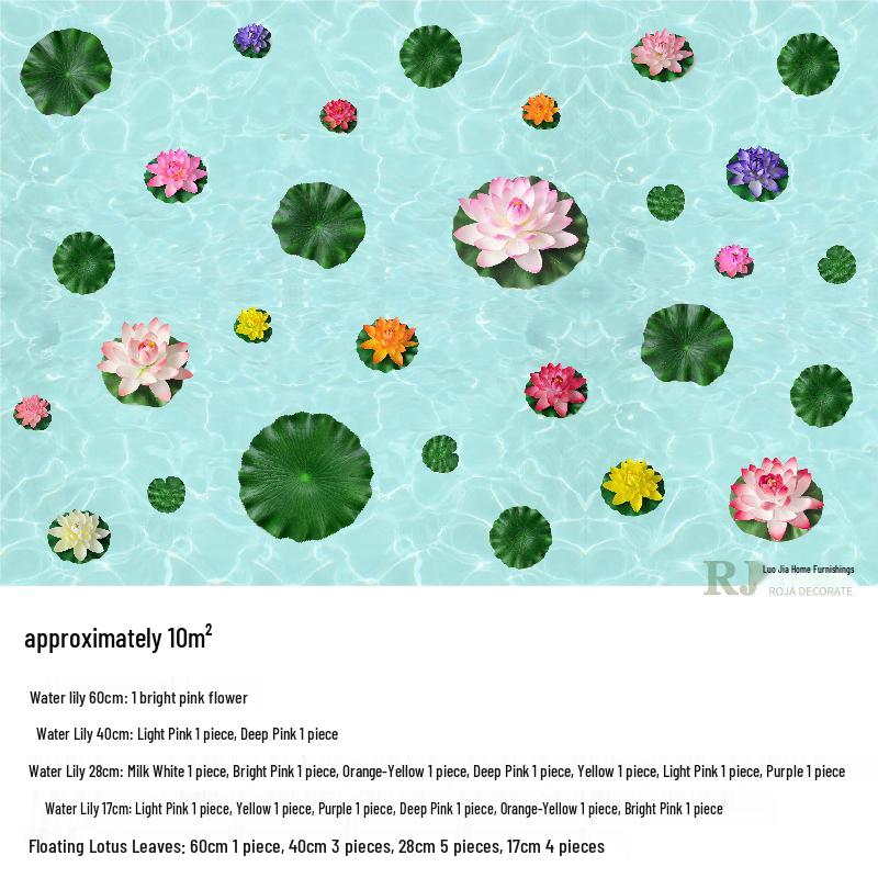 Artificial Lotus Leaf Water Lily for Pond, Fish Tank Decoration, Landscaping, or Buddha Ornaments