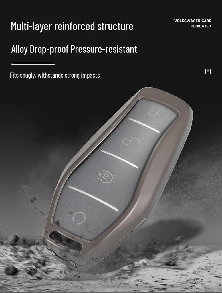 Compatible Key Cover for 2022 BYD Han DM-i EV Genesis Edition - Metal Shell Buckle