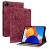 For Xiaomi Redmi Pad SE 4G 8.7 inch Case Card Holder Anti-Scratch Leather Cover Rose Flower Imprint