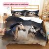 1PC Horse Bedding Quilt Set Quilt Cover Pillowcase Home Decoration Birthday Gift (1 * Duvet Cover + 2 * Pillowcase, Without Core)